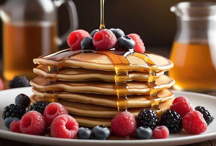 <p>As panquecas americanas costumam ser fofas e grossas, feitas com fermento em pó e servidas em pilhas. Elas são ideais para coberturas como xarope de bordo, frutas ou chantilly. Sua textura leve e aerada é a marca registrada dessa iguaria.</p>
