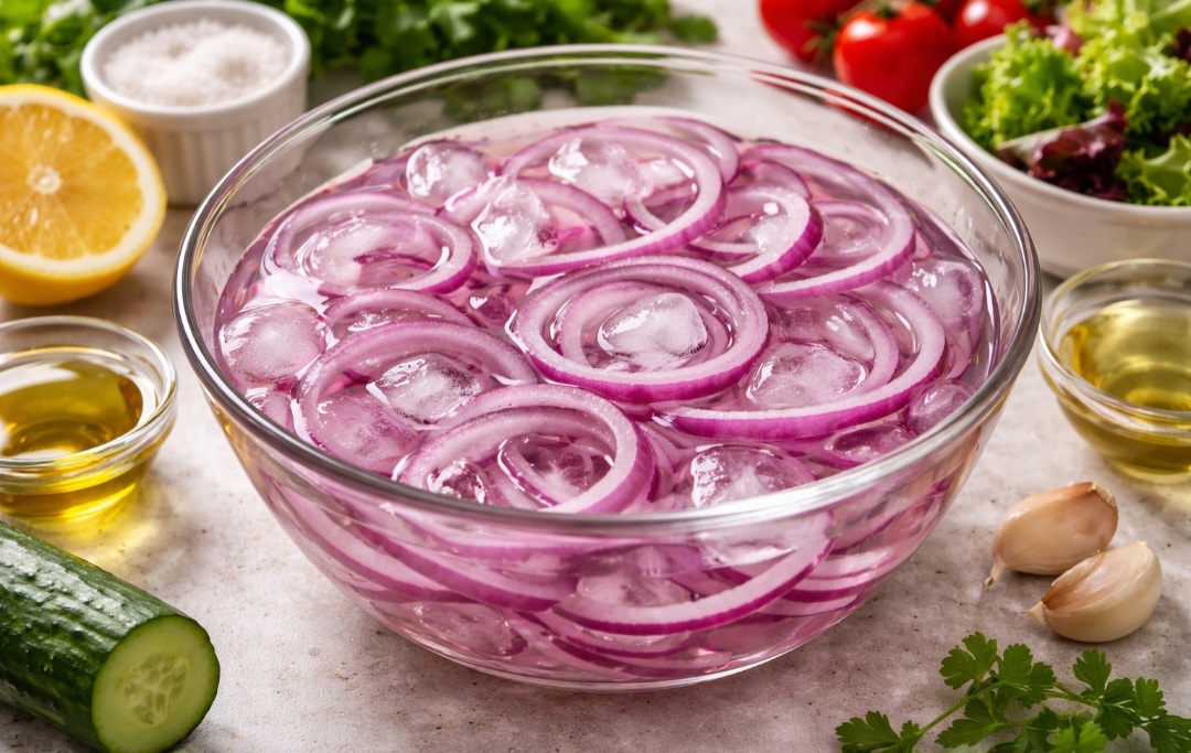 <p>Para quem acha o sabor forte, deixá-la de molho em água fria ou vinagre suaviza a ardência. Esse truque é comum no preparo de saladas.</p>
