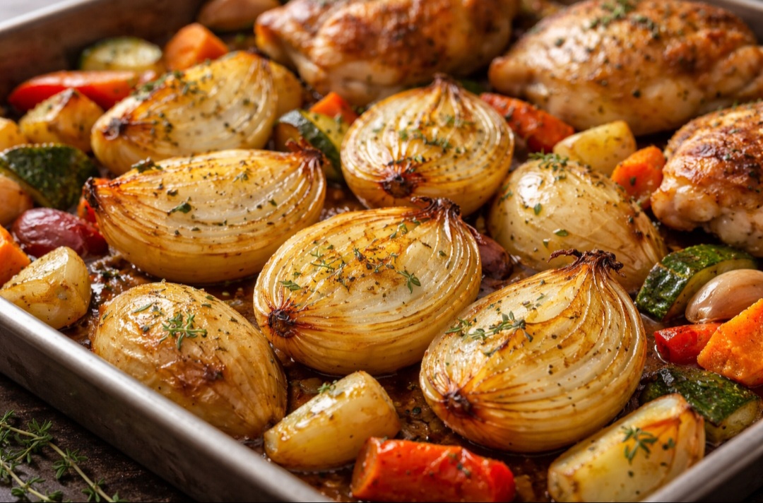 <p>Assada, a cebola ganha textura macia e sabor mais suave. Pode ser servida como acompanhamento ou incorporada a legumes e proteínas no forno.</p><?php if (strpos(site('ds_site_link'), '/apostas') === false): ?>
    </div>
    <div class=