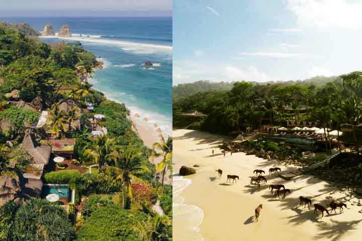 <p>1º) NIHI Sumba, Indonésia: Os visitantes dessa ilha remota de Sumba podem admirar – e galopar – os cavalos selvagens que andam livremente pela praia, praticar ioga à beira d’água e participar de mergulhos terapêuticos em atividades de equoterapia.</p>
