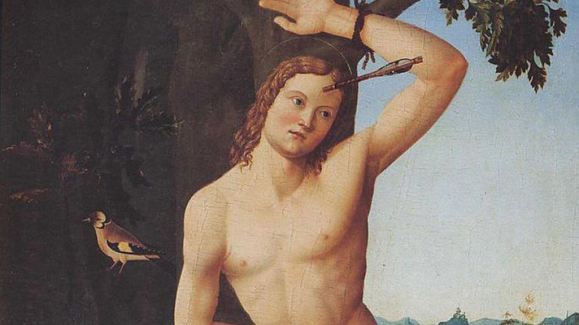 São Sebastião retratado por Josafá Araldi (1519); acredita-se que ele tenha sido martirizado duas vezes 