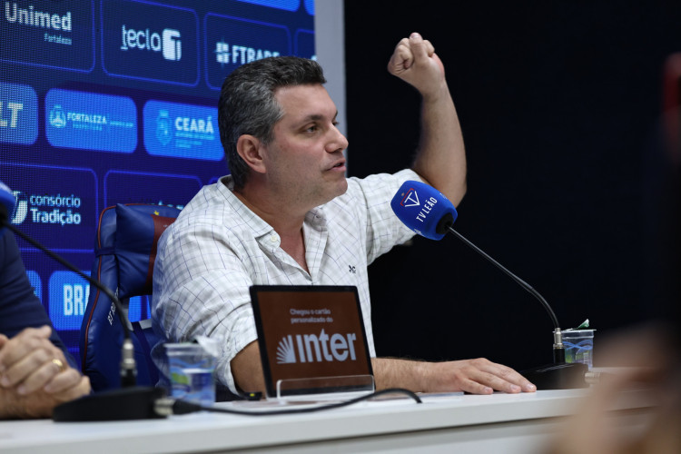 FORTALEZA, CEAR&Aacute;,  BRASIL- 21.01.2026: Coletiva com Rolim Machado, presidente do Fortaleza e Bruno Cals presidente do Conselho da SAF do Fortaleza. (Daniel Galber/Especial para O POVO)