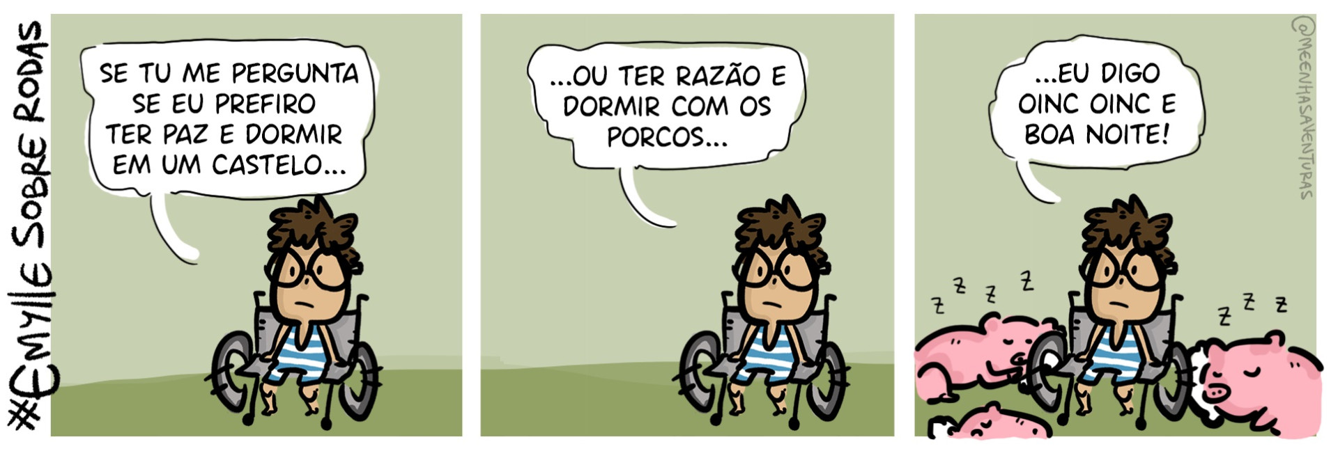 Tirinha Emylle Sobre Rodas do dia 22/01/2026