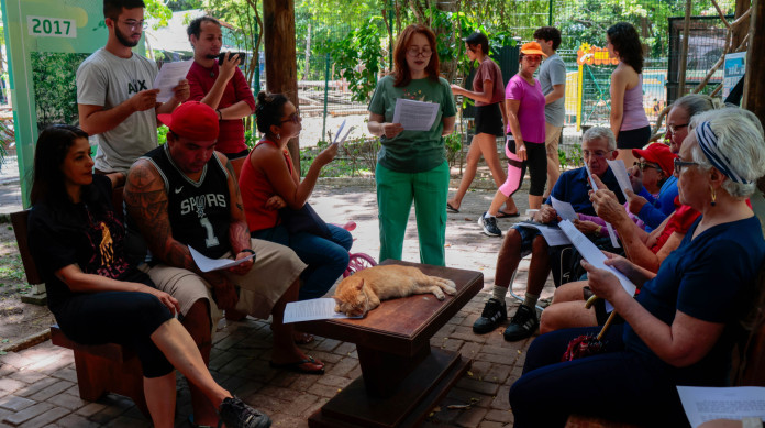 Encontro do projeto 'Leituras na Praça', no Parque do Cocó, aconteceu na manhã deste domingo, 25