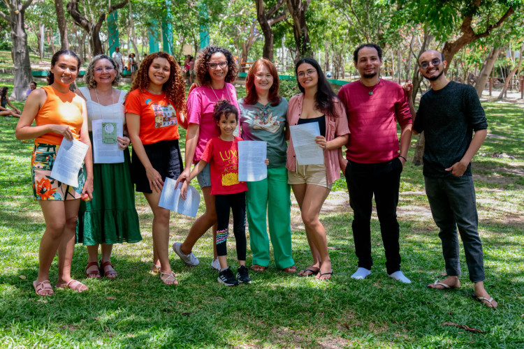 Encontro Leituras na Pra&ccedil;a, no Parque do Coc&oacute;, projeto de extens&atilde;o da Universidade Federal do Cear&aacute; (UFC) para incentivar a leitura e as atividades socioculturais nos espa&ccedil;os p&uacute;blicos