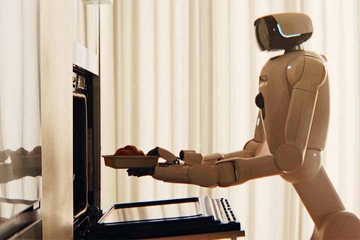 <p>A LG levou ao CES um novo passo em direção à automação doméstica com o CLOiD, robô equipado com braços articulados e projetado para realizar tarefas cotidianas, como dobrar roupas, organizar objetos e circular pela casa funcionando como um centro móvel de controle.</p>
