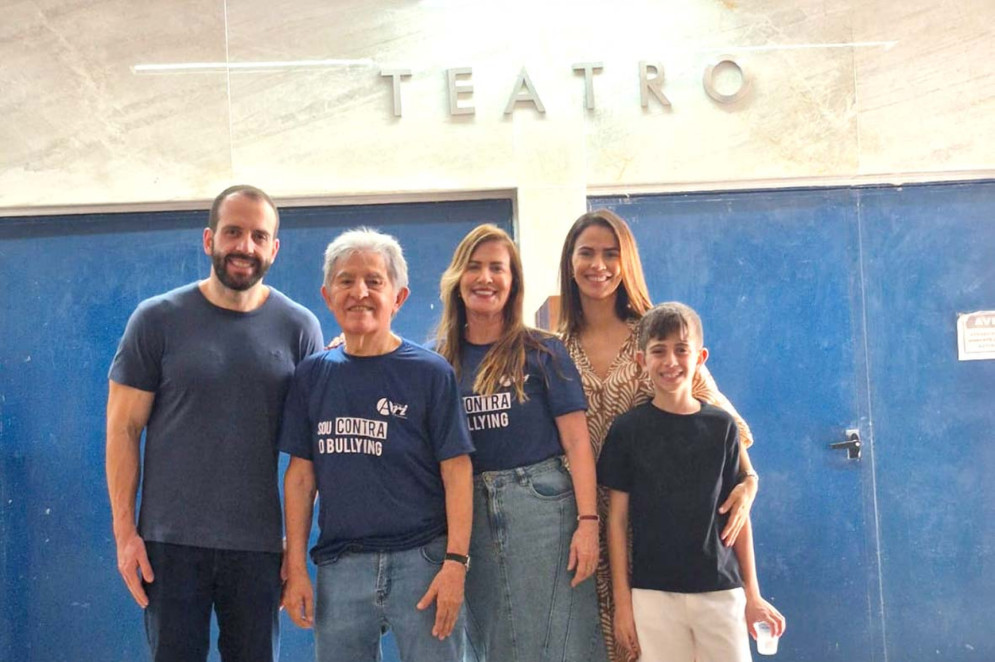 Oto e Guida de S&aacute; Cavalcante, com genro Guilherme Guerra, neto Mateus e filha Paula, residentes em S&atilde;o Paulo (Foto: acervo pessoal)