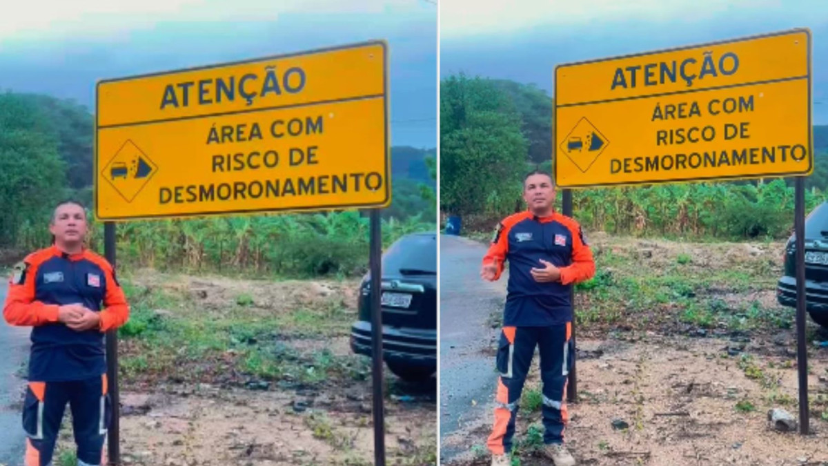 Defesa Civil de Uruburetama alertou os condutores que trafegam pela CE-243 sobre o risco de desmoronamento