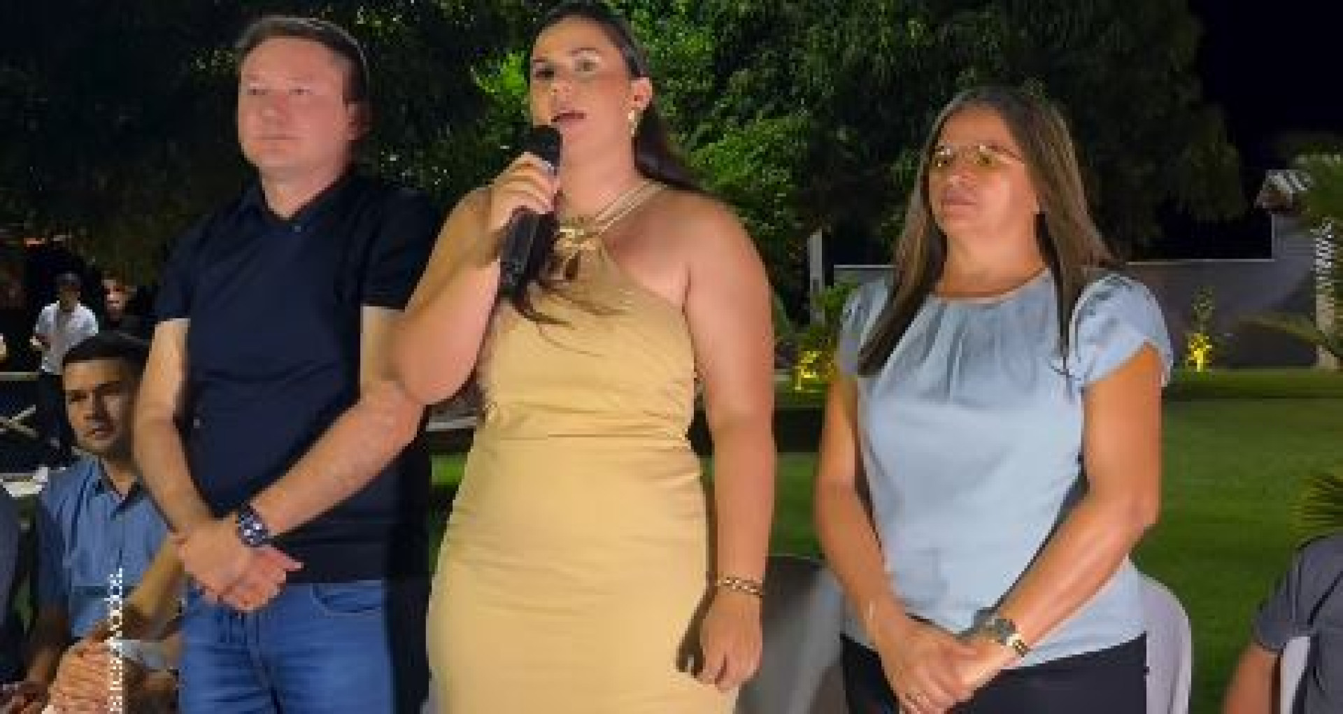 ￼EX-PREFEITO Bel Júnior, Sabrina Morais e Professora Maria durante convenção partidária (Foto: Reprodução//instagram @beljr11)