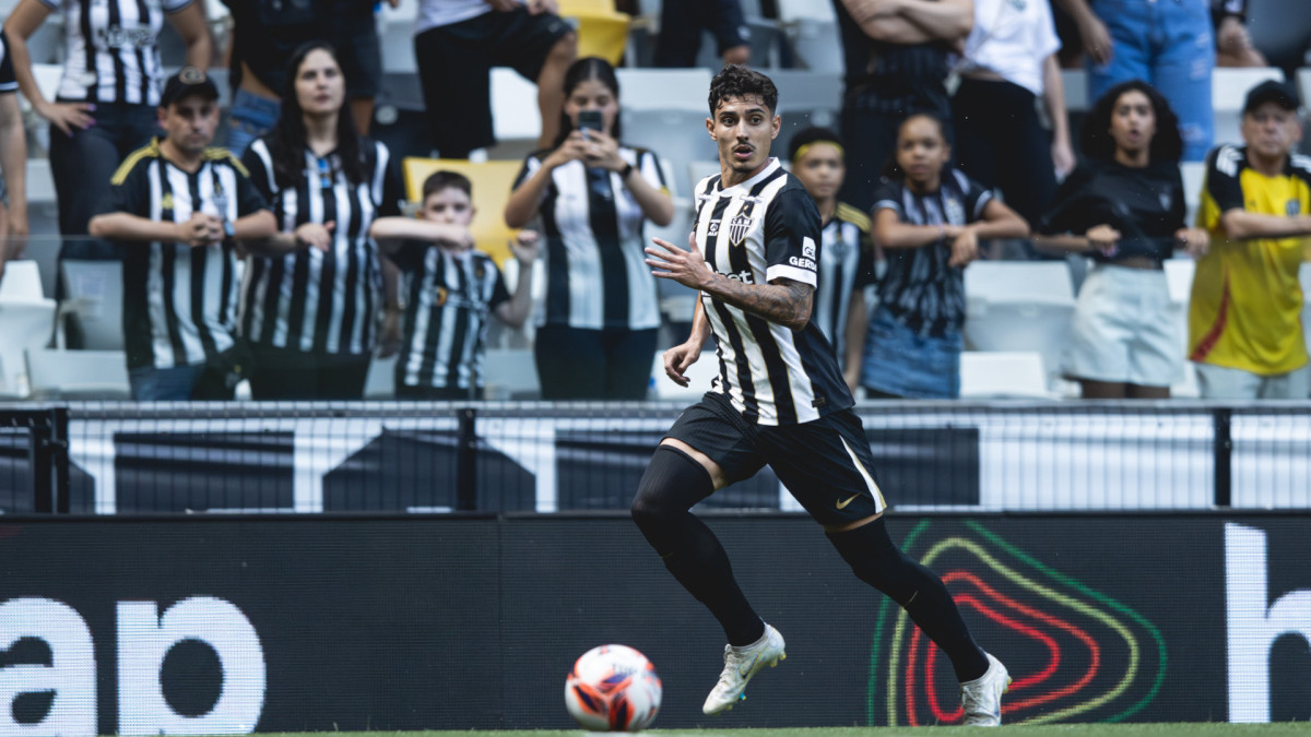 Atacante Cadu no jogo Atlético-MG x Betim, na Arena MRV, pelo Campeonato Mineiro de 2026