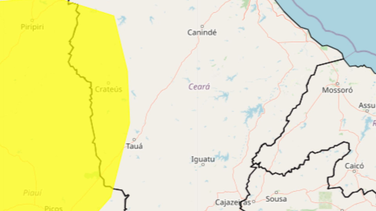 Ceará recebe aviso de chuvas intensas dentro da severidade de perigo potencial desta sexta-feira, 30, até às 10 horas deste sábado, 31, pelo Instituto Nacional de Meteorologia (Inmet)
