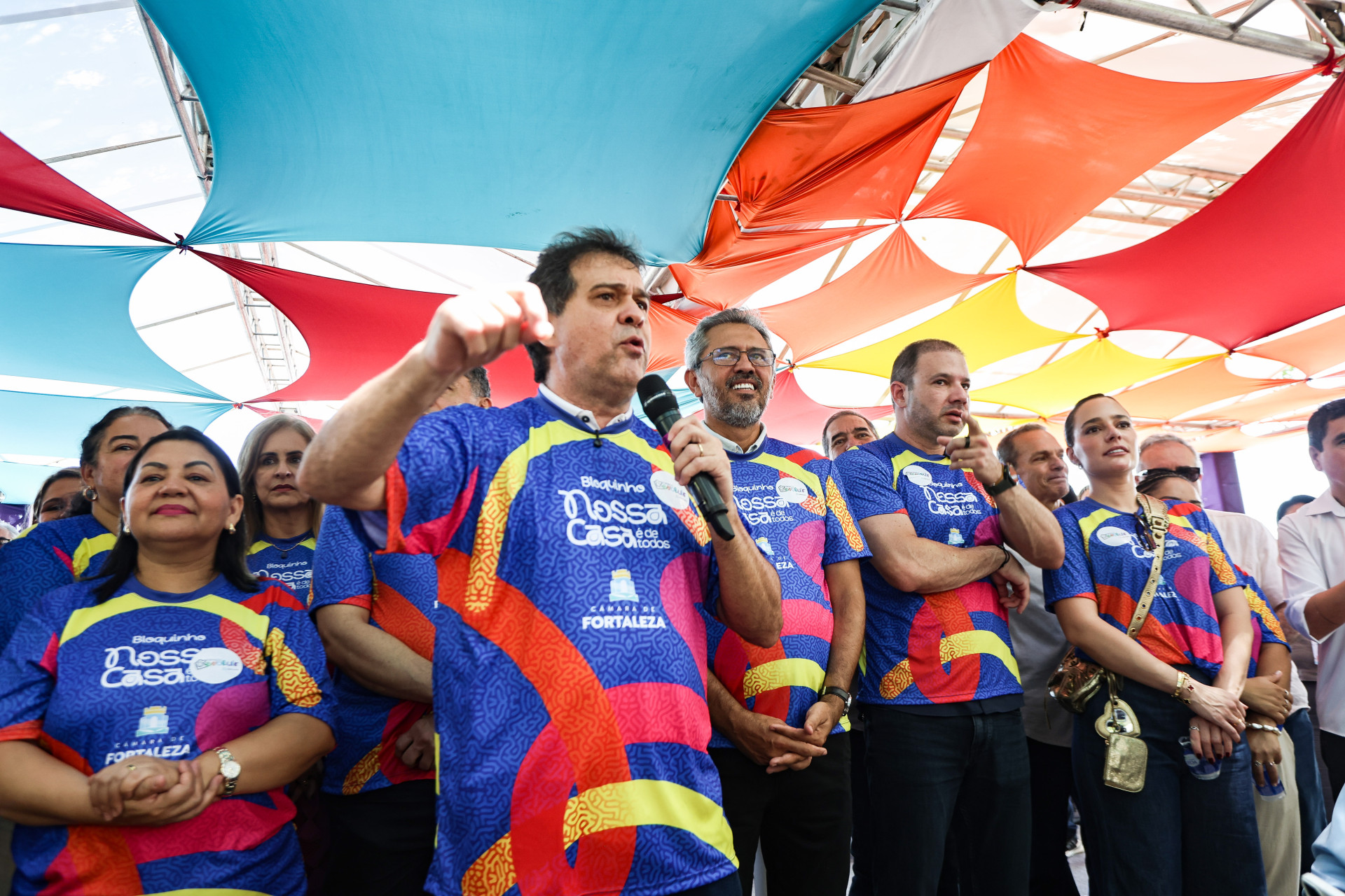 FORTALEZA, CEARÁ,  BRASIL- 31.01.2026:   Vereadores(as) Aglaylson, Mari Lacerda, Deputado Federal Luiz Gastão, Chagas Vieira - Sec Casa Civil, Elmano de Freitas - Governador do Estado do Ceará, Evandro Leitão - Prefeito de Fortaleza, Léo Couto - Presidente da Câmara Municipal de Fortaleza..  Vereador Leo Couto leva serviços ao Passeio Público - Praça dos Mártires (R. Dr. João Moreira, Centro), e anuncia local da nova sede da Câmara Municipal de Fortaleza. (Daniel Galber/Especial para O POVO)