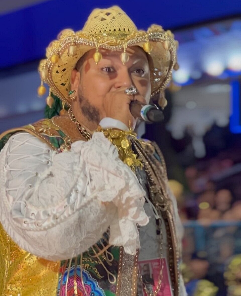 Pitty de Menezes – Voz que vai conduzir o samba-enredo “Camaleônico”, da Imperatriz Leopoldinense, sobre o cantor Ney Matogrosso. Apesar de jovem, o intérprete tem é reconhecido por sua potência vocal e energia contagiante. Uma das estrelas da nova geração do Carnaval carioca.
