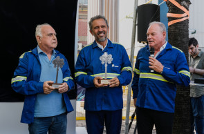MARACANAÚ, CEARÁ, BRASIL, 02-02-2026: Reinauguração da fábrica de aço, Gerdau, em Maracanaú. A ocasião contou com a presença do Presidente do Conselho do Instituto Gerdau,  André Gerdau, o Prefeito de Maracanaú, Roberto Pessoa, e o Governador do Estado do Ceará, Elmano de Freitas. (Foto: Samuel Setubal/ O Povo)