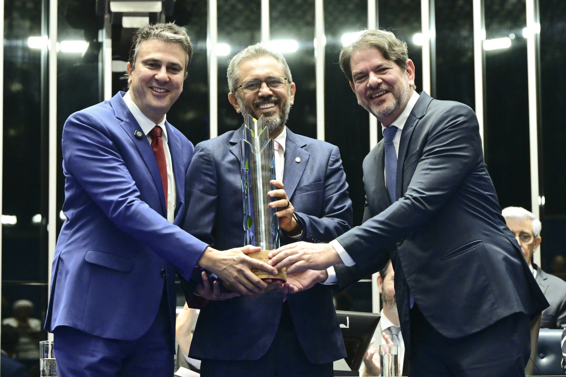 ￼CAMILO, Elmano e Cid em evento no Senado em outubro de 2025 (Foto: Geraldo Magela/Agência Senado)