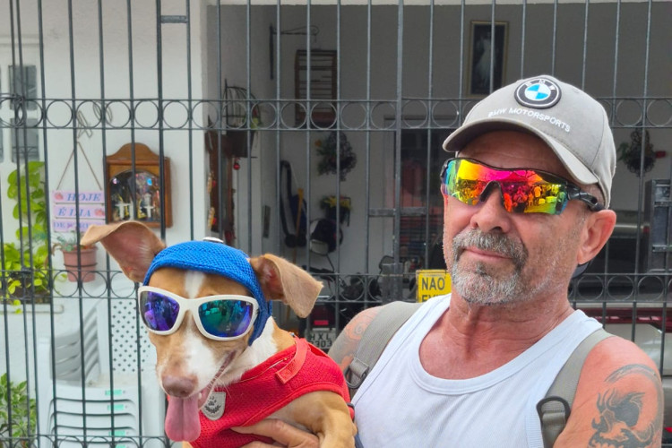 Maia &eacute; um dos pets que fizeram parte do Carnaval do Benfica em 2026, com direito &agrave; patinete e look especial 