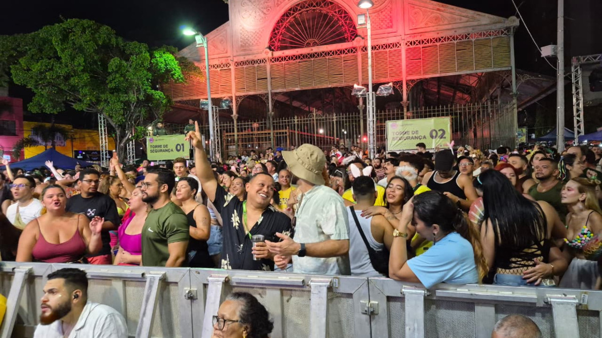Foliões aproveitam carnaval no Mercado dos Pinhões