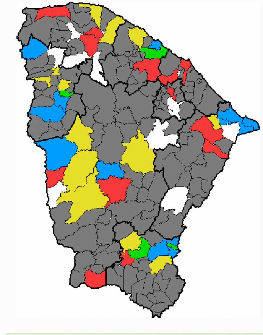 43 municípios registram chuvas até as 7 horas deste sábado, 27 43 municípios registram chuvas até as 7 horas deste sábado, 27