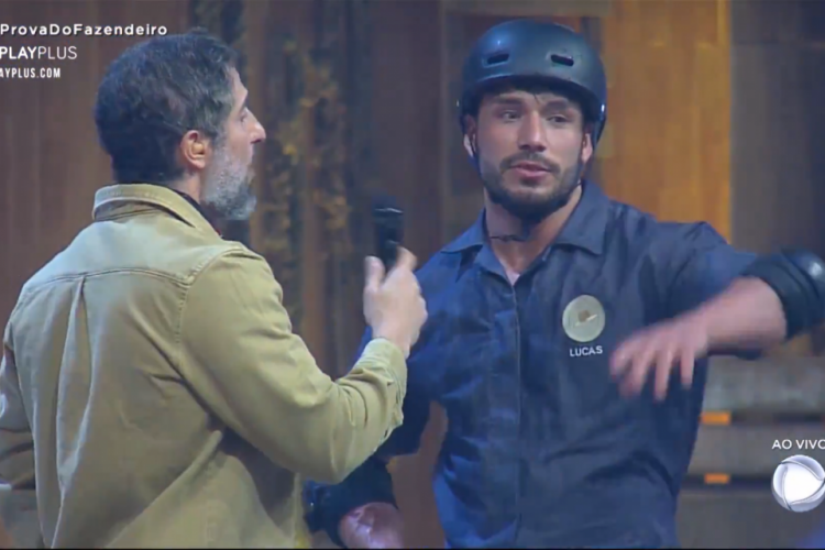 Lucas Viana se livra da roça e é o novo fazendeiro da semana.(foto: Reprodução/RecordTV)