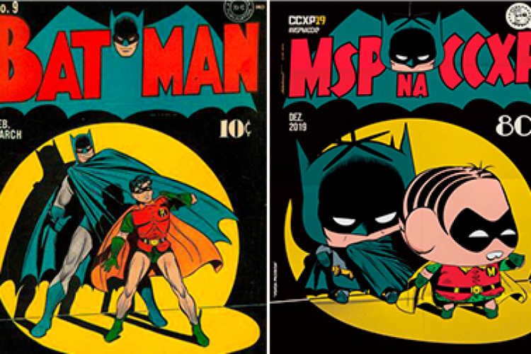 Foi recriada a famosa capa da 9º edição da revista Batman.
(foto: Divulgação/DC Comics/Inst...