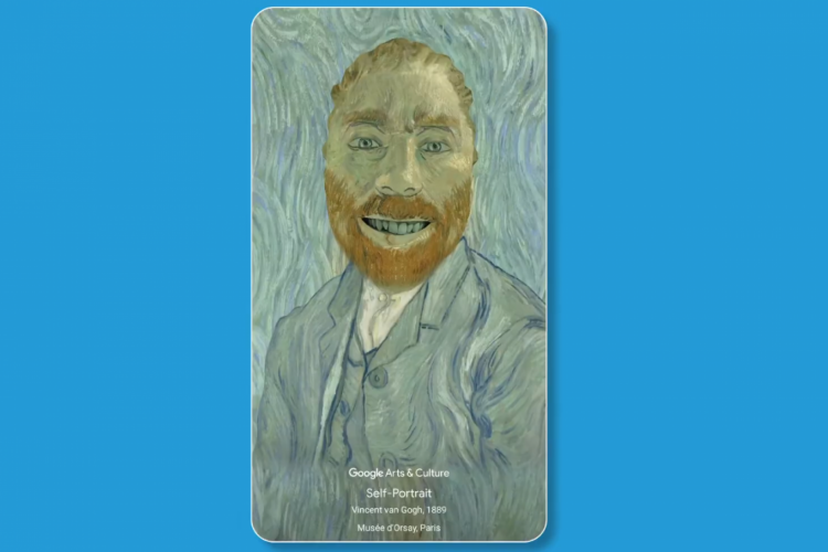 Ferramenta utiliza a câmera frontal de smartphones e insere os usuários em pinturas, objetos e acessórios icônicos da história da arte.