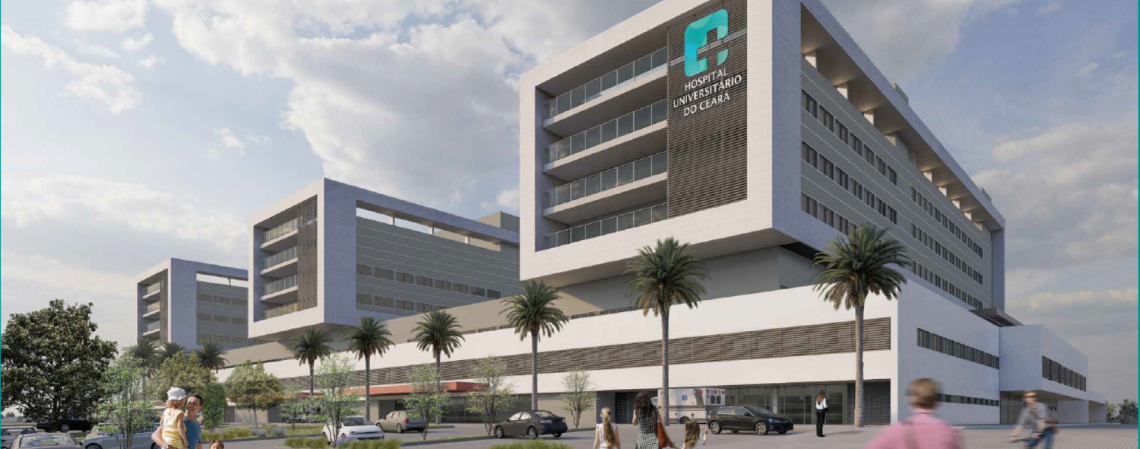 Maquete do Hospital Universitário do Ceará, a ser construído no Campus do Itaperi, na Uece