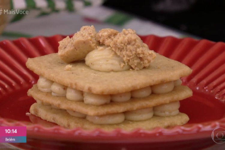 Falso folheado de paçoca foi receita apresentada hoje (11/03) no Mais Você por Ana Maria Braga 