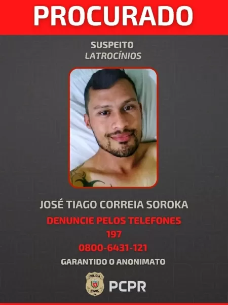 A PCPR divulgou retrato do suspeito