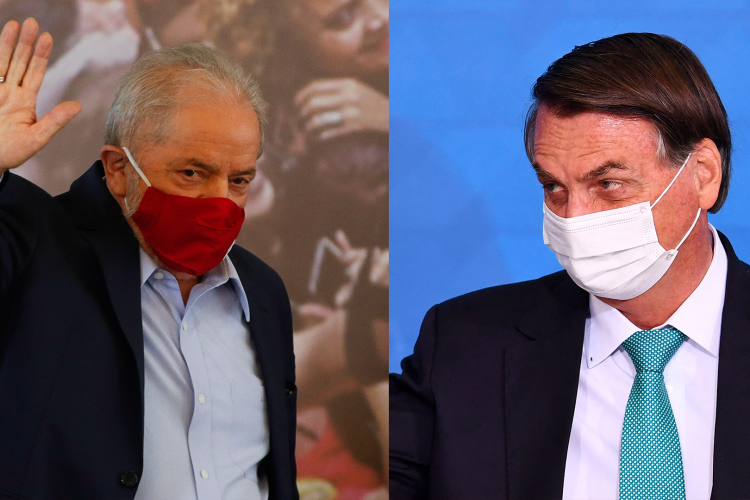 Lula e Jair Bolsonaro(foto: Miguel Schincariol e Evaristo Sá/AFP)