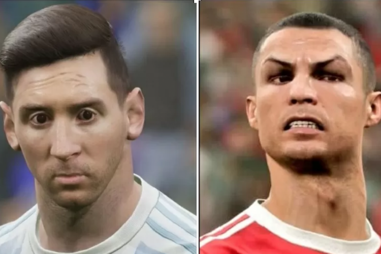 As apar&ecirc;ncias desfiguradas de Messi e Cristiano Ronaldo foram as que mais chamaram aten&ccedil;&atilde;o e viraram meme entre os bugs do eFootball 2022