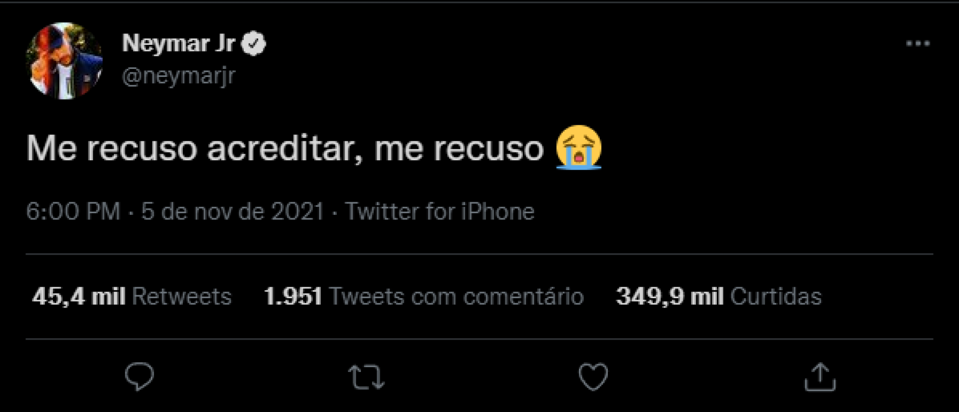 Neymar lamenta morte da cantora Marília Mendonça