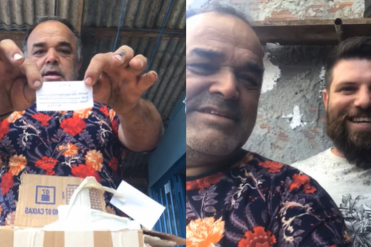  Depois da transmissão do sorteio, o pintor que rifou o carro para pagar tratamento da esposa encontrou o vencedor para entregar o prêmio