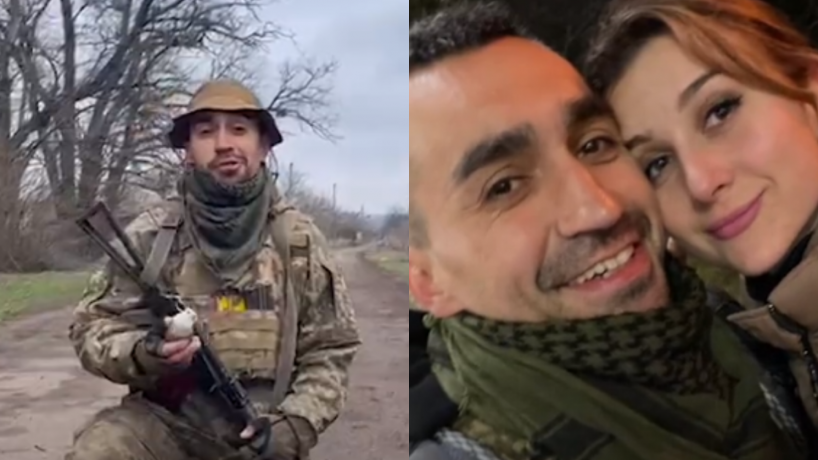 
Soldado ucraniano faz pedido de casamento com anel de granada(foto: (Foto: Reprodução/DW))