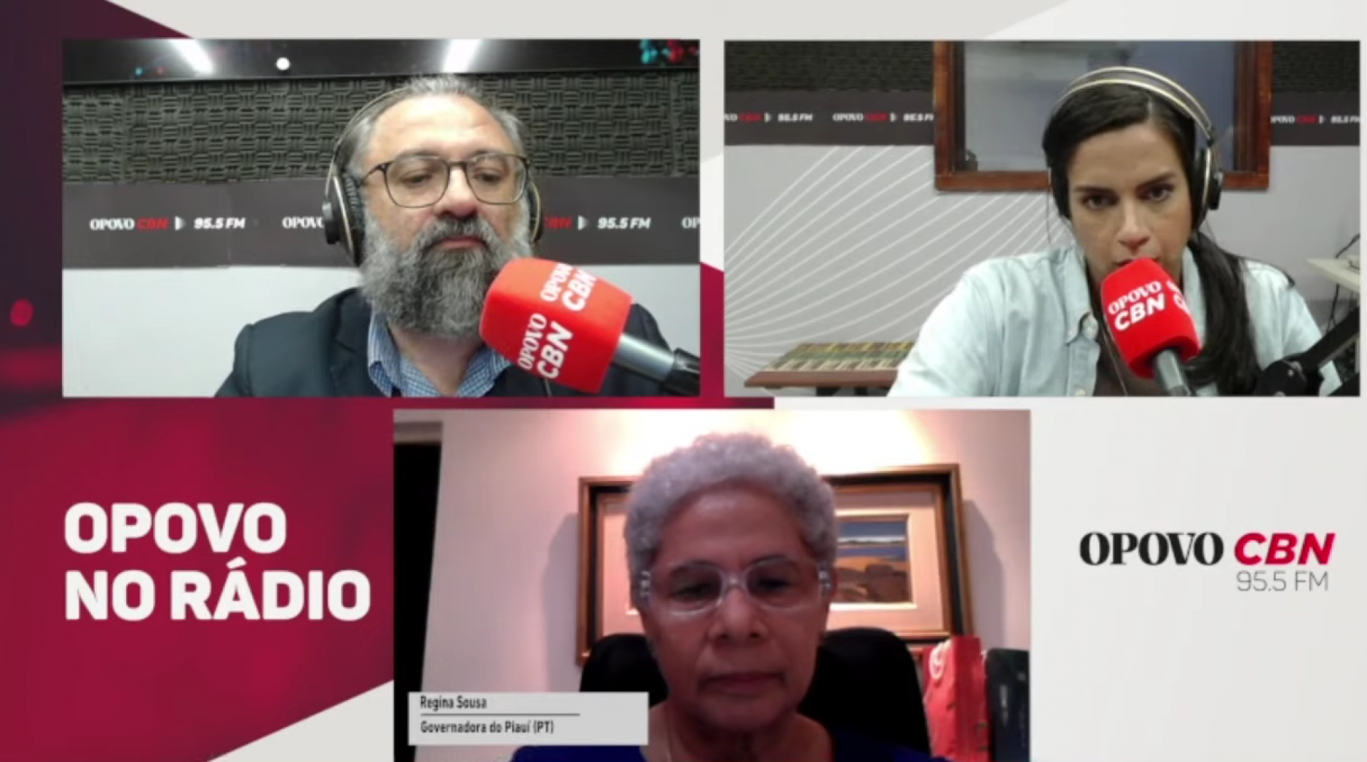 Entrevista com a governadora do Piauí, Regina Sousa (Foto: Reprodução / Youtube / Rádio O POVO CBN)