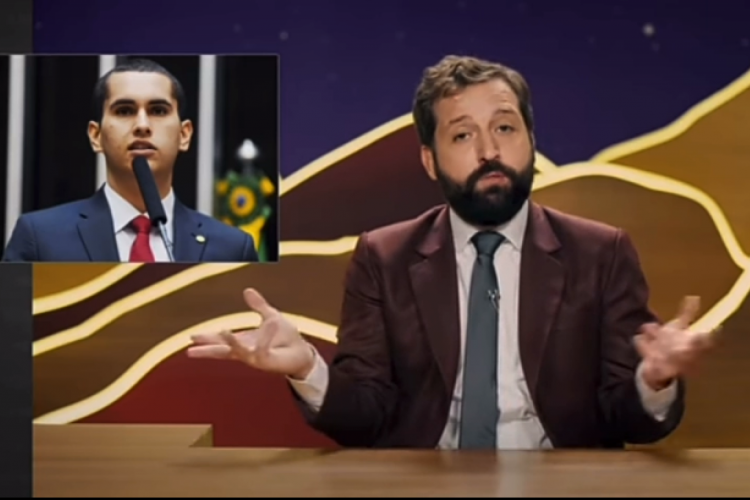 O humorista Gregório Duvivier ironiza envio de verba do orçamento secreto de Domingos Neto para Tauá, cidade onde a prefeita é a mãe do parlamentar.