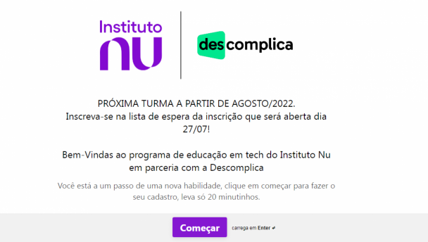 Instituto Nu e Descomplica darão 10 mil vagas em curso de programação online no Brasil; veja quem pode se candidatar