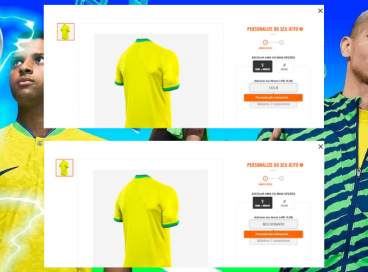 Site da fornecedora Nike não permite que camisas da seleção brasileira sejam personalizadas com nome de Lula ou Bolsonaro.  