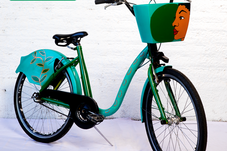 Bicicleta personalizada pela artista Alexsandra Ribeiro