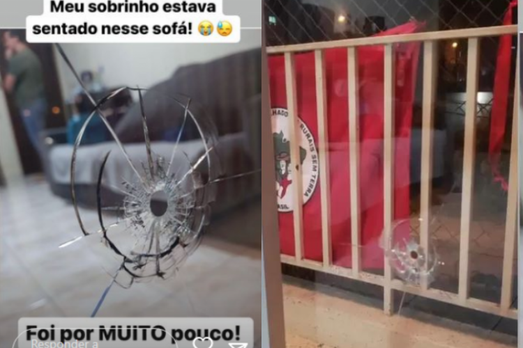 Tiros em sacada com a bandeira do MST, em Curitiba