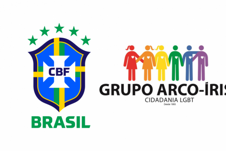 Símbolos da CBF e do Grupo Arco-Íris