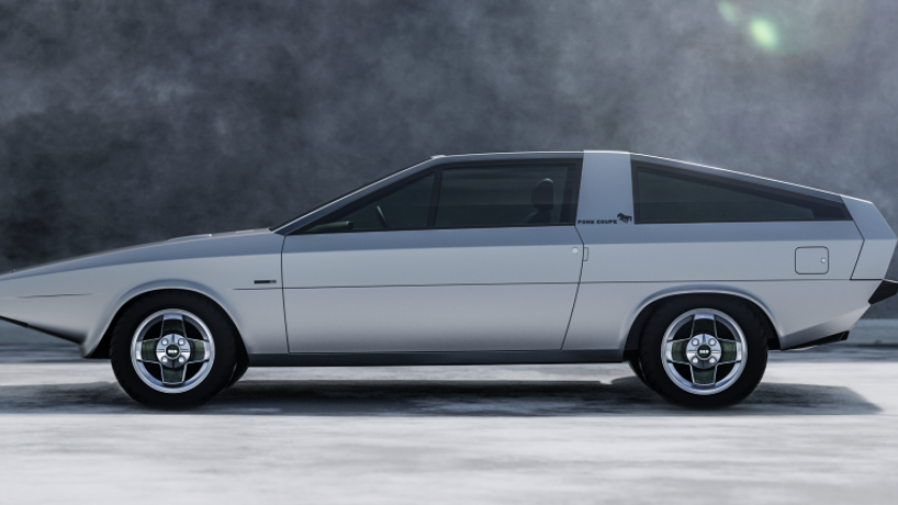 O Pony Coupé foi revelado inicialmente no Salão do Automóvel de Turin de 1974.