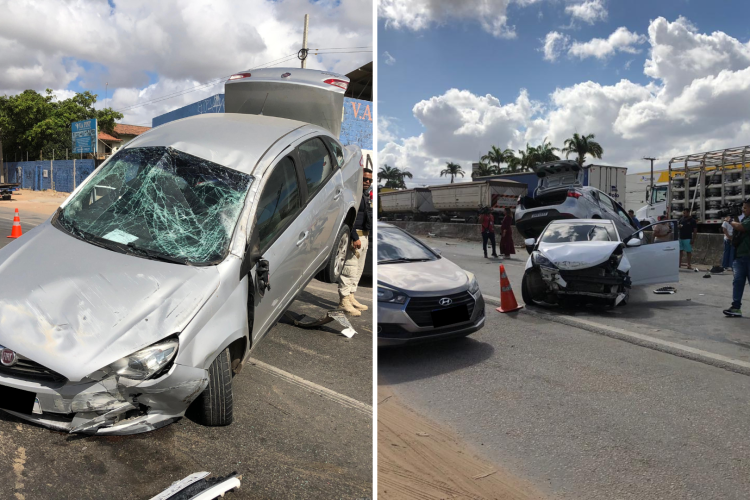 Dois carros colidem na CE-010; vítimas tiveram ferimentos leves
