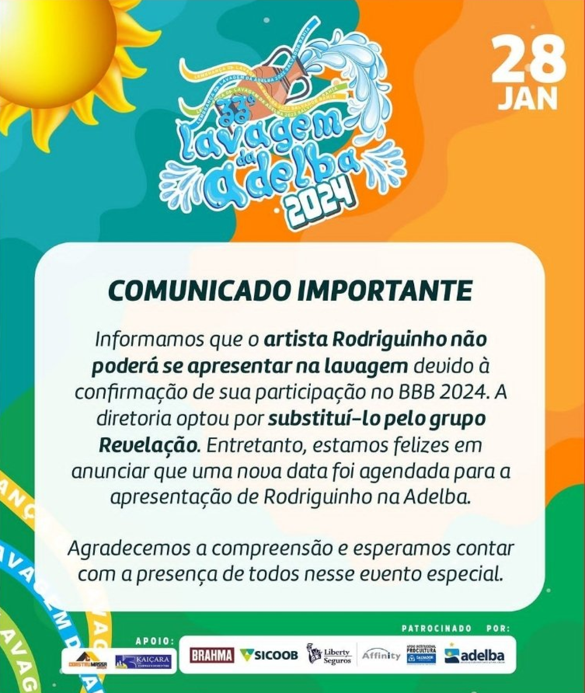 Clube na Bahia supostamente confirma Rodriguinho no BBB 24(Foto: Reprodução/X)