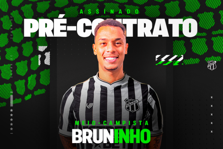 Meio-campista Bruninho é o novo reforço do Ceará para a temporada 2024
