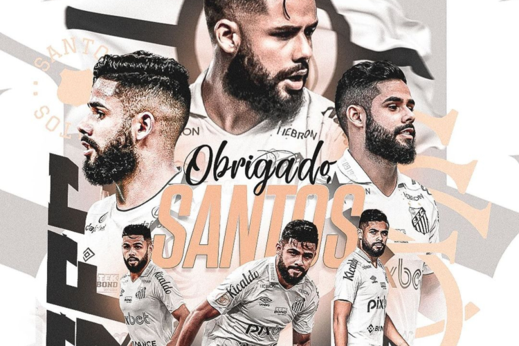 Acertado com o Fortaleza, Felipe Jonatan já se despediu do Santos. 