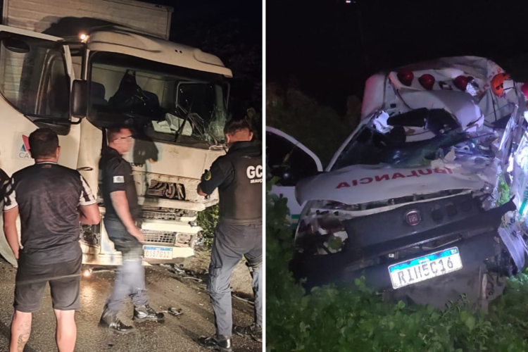 Motorista de ambulância morre após colisão contra caminhão na BR 222, entre Forquilha e Irauçuba
