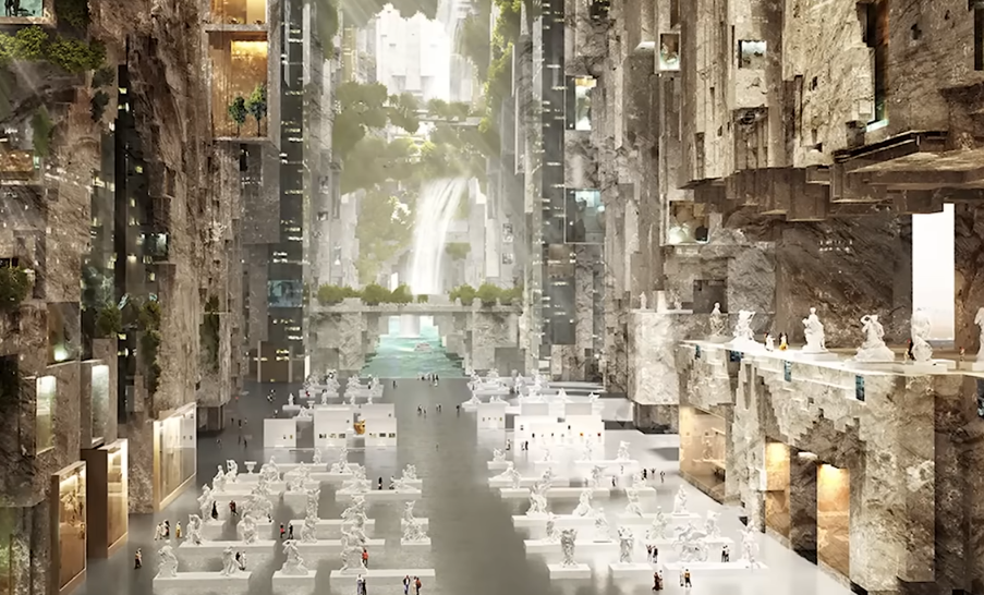 Com a implantação de nova estrutura, The Line ficaria a menos de 6 horas de voo de 40% da população mundial.  