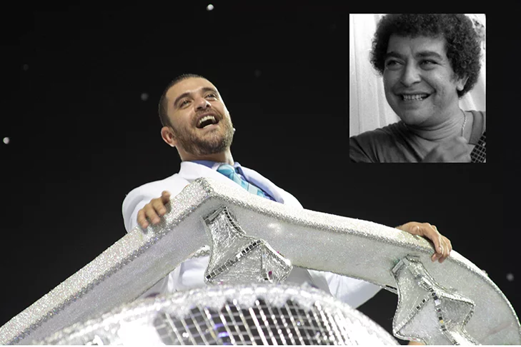 A Águia de Ouro arrebatou o público ao lembrar do talento do sambista João Nogueira (1941-2000  - no detalhe) no desfile de 2013. O filho dele, o cantor Diogo Nogueira(foto), foi destaque e se emocionou com a lembrança do pai.  