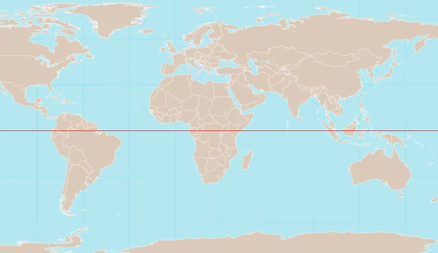 Essa linha imaginária - o paralelo 0º - serve como referência fundamental em termos de localização geográfica e deslocamento no planeta. 