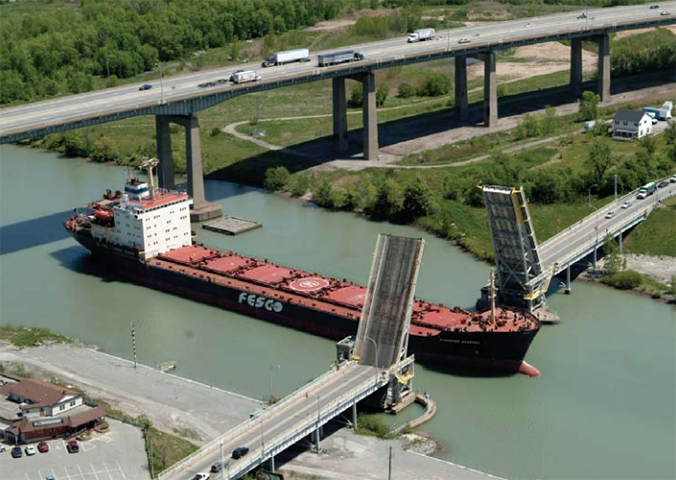 Canal Welland: Inaugurado em 1931 para ligar o Lago Erie ao Lago Ontário, no Canadá. Tem 45 km e passou a integrar o Canal Saint Lawrence Seaway quando este foi implantado, em 1959. 